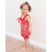 Minnie Dots Loose Pant Romper with Hot Red Bow & Lace Straps LR200